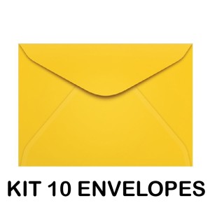 KIT 10 ENVELOPES COLORIDO 160X235MM AMARELO