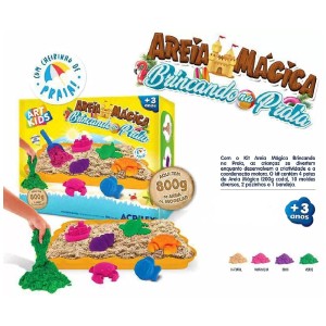 KIT ÁREIA MÁGICA BRINCANDO NA PRAIA 800G ACRILEX