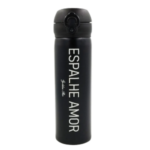 GARRAFA 380ML INOX COM FRASE