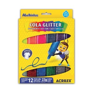 COLA GLITTER 12 CORES 23G ACRILEX