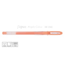 CANETA SIGNO ANGELIC COLOUR LARANJA PASTEL UNIBALL MITSUBISHI