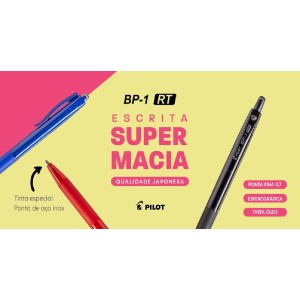 CANETA ESFEROGRÁFICA BP-1 RT FINA 0.7 PRETA PILOT