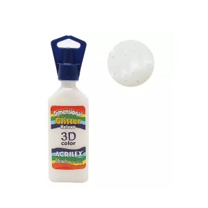 TINTA DIMENSIONAL GLITTER BRANCO 35ML ACRILEX