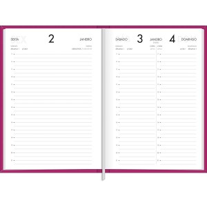 AGENDA COSTURADA DIARIA NAPOLI ROSA M5 TILIBRA