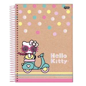 CADERNO ESPIRAL UNIV CD 80FLS HELLO KITTY KRAFT JANDAIA