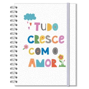 CADERNO COLEGIAL 10 MATERIAS FRASES COLORIDAS FINA IDEIA